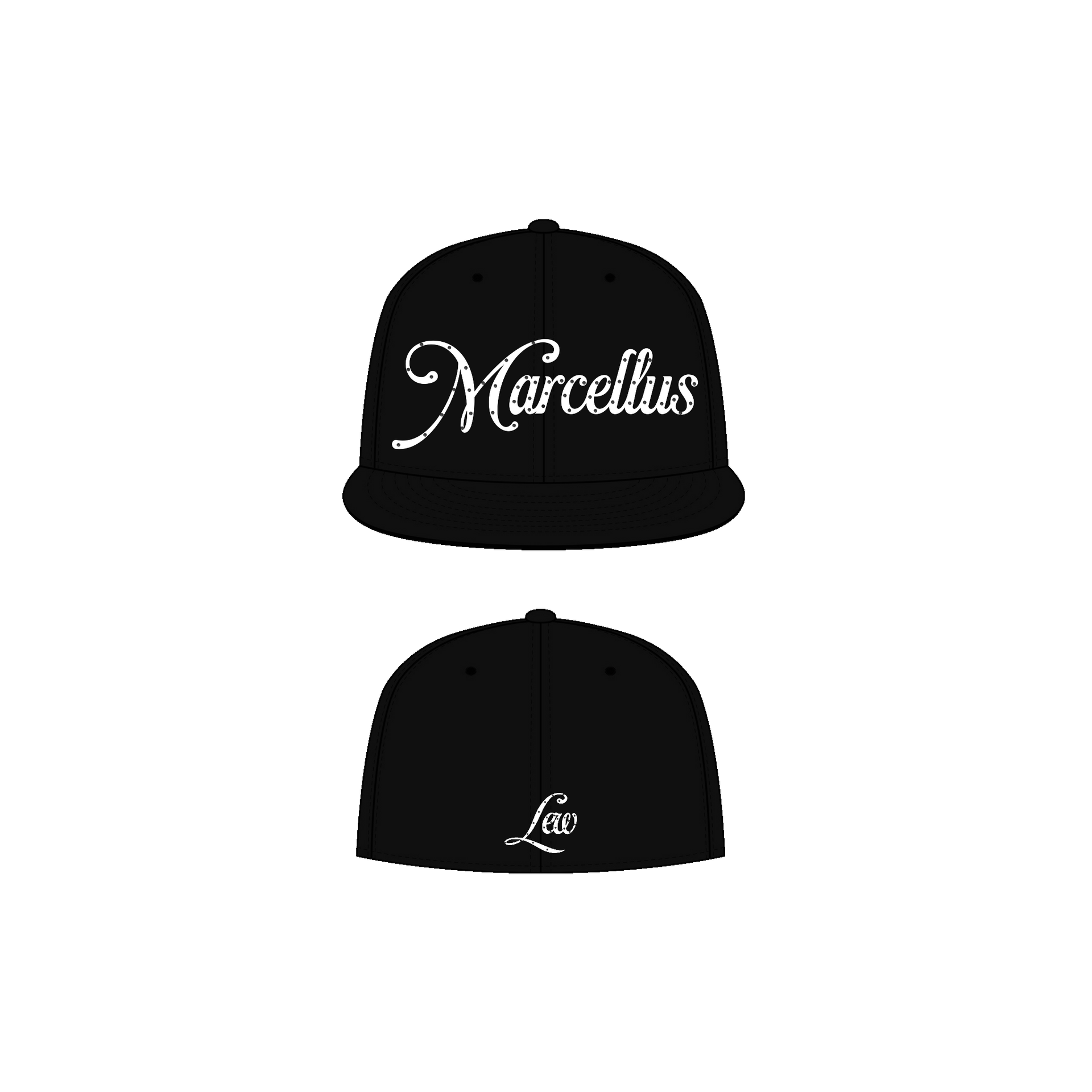 “Marcellus Lew” Acrylic Logo Piece Caps