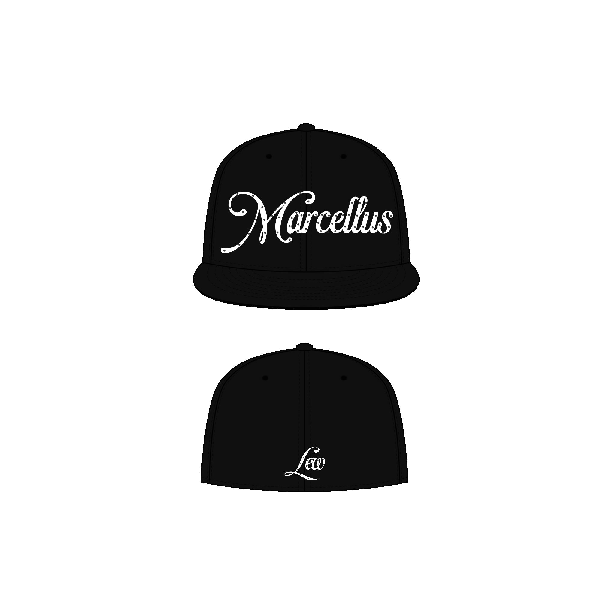 “Marcellus Lew” Acrylic Logo Piece Caps