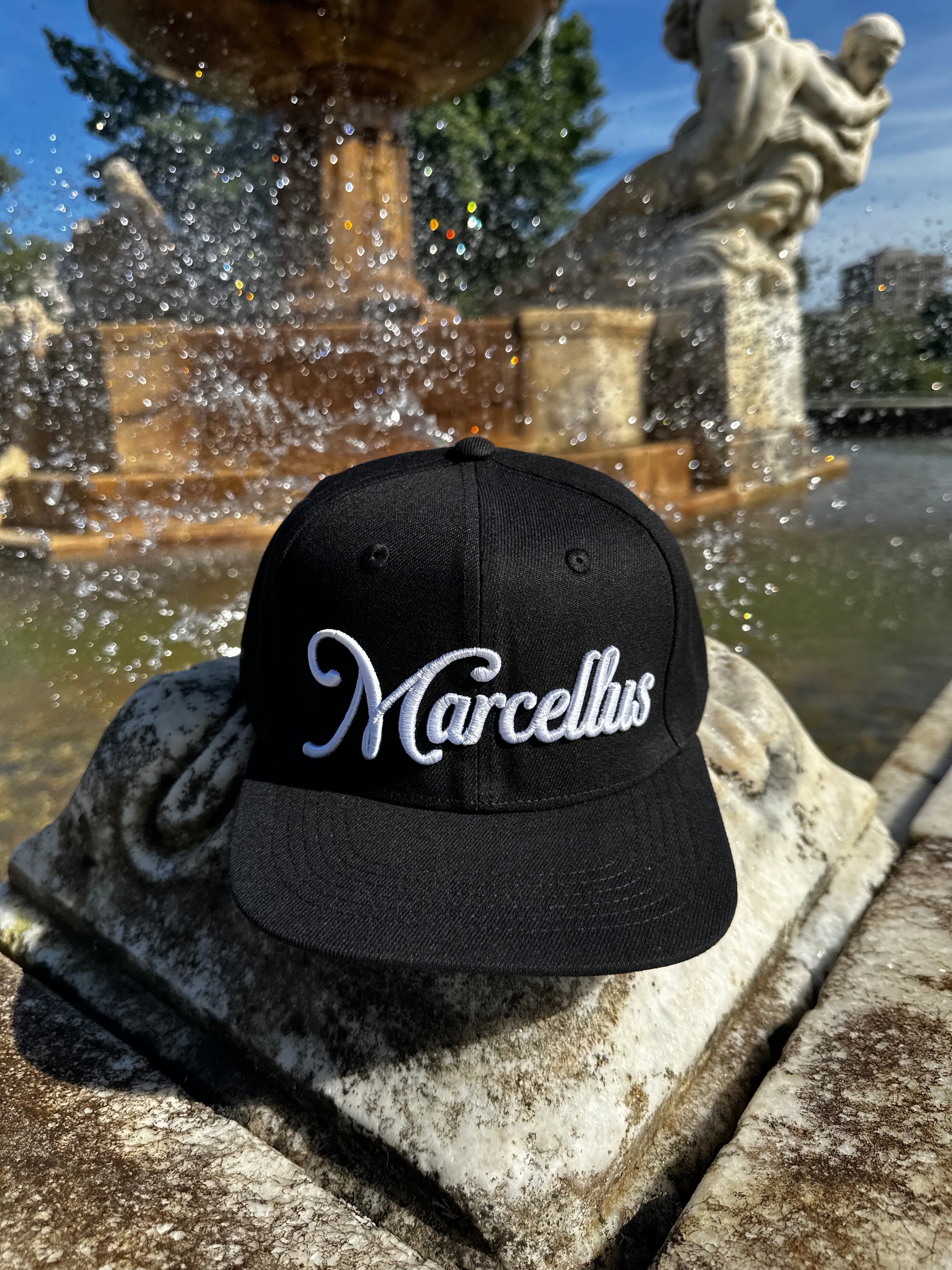 “Marcellus Lew” Acrylic Logo Piece Caps